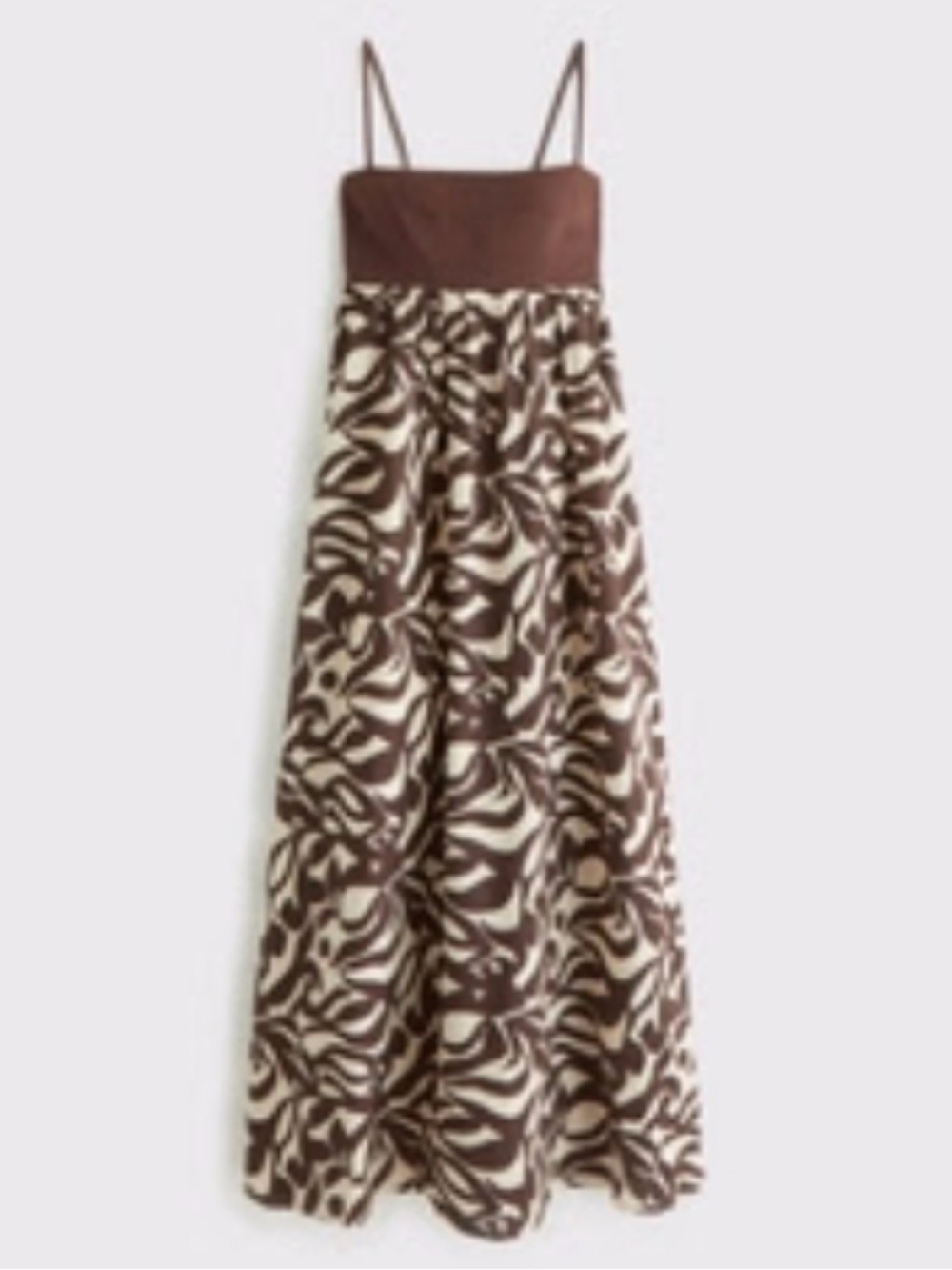 Brown Printed Maxi Dress